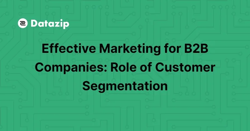 Effective Marketing for B2B Companies - Role of Customer Segmentation cover image
